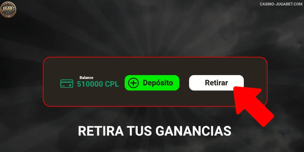Retira tus ganancias Jugabet Casino